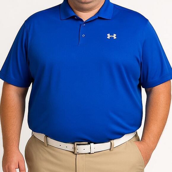 Under Armour Blue Golf Polo Men’s 3XL Loose Fit Short Sleeve Performance - Picture 1 of 7